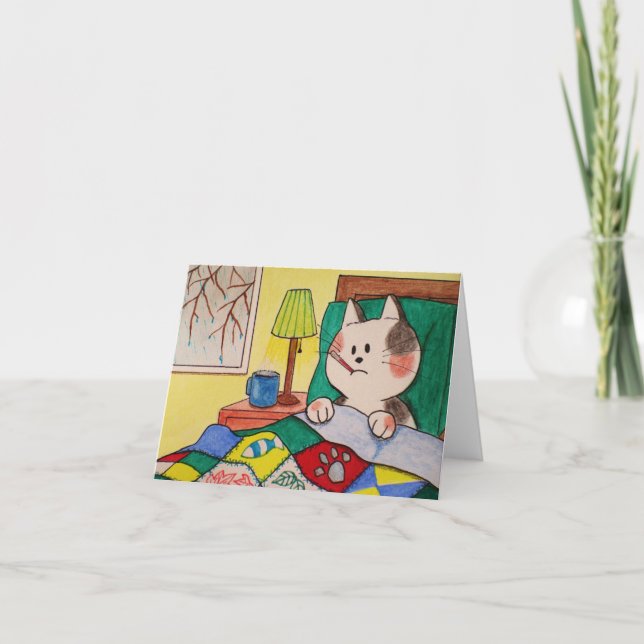 Paws Here Blank Card "Sick Day" Karte (Vorderseite)