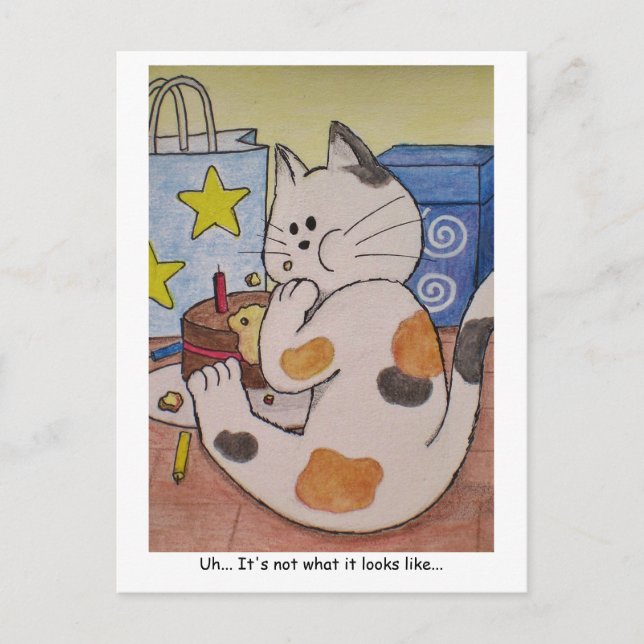 Paws Here Postcard "Oops" Postkarte (Vorderseite)