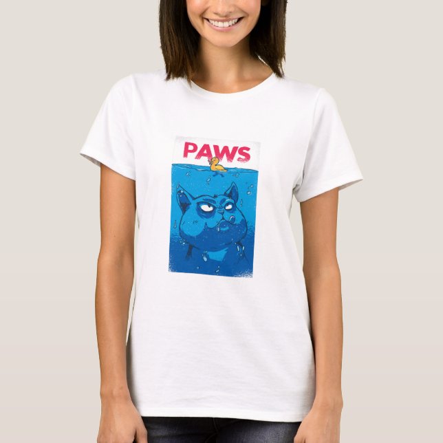 Paws Horror Movie Poster Spoof T-Shirt (Vorderseite)