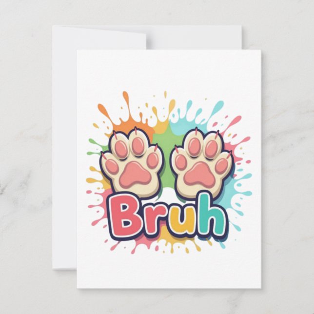 Paws Hund brutal Farbe spritzen Mitteilungskarte (Vorderseite)