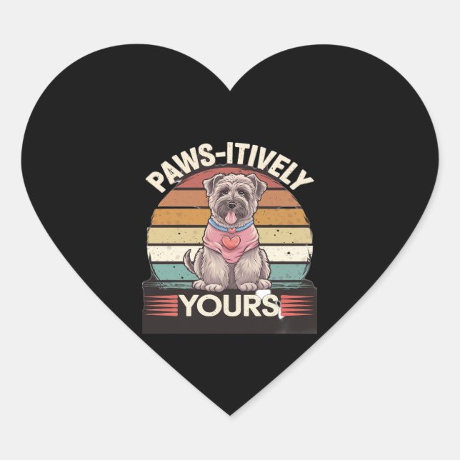 Paws-Hund Herz-Aufkleber (Vorderseite)
