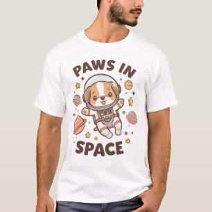 Paws im Weltraum Lustiges Astronaut Katzen T-Shirt