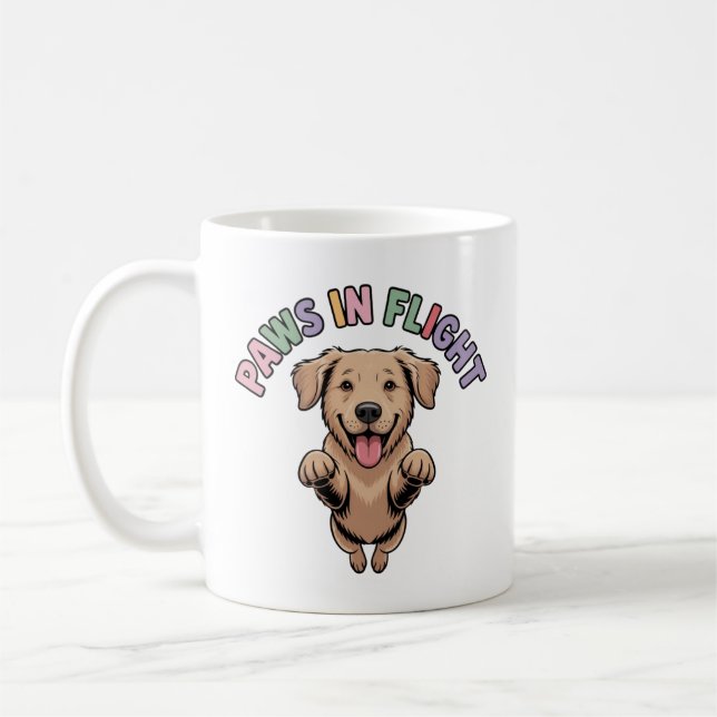 Paws in Flight Dog Kaffeetasse (Links)