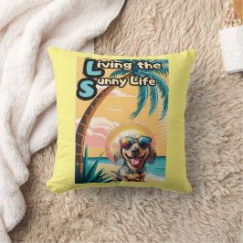Paws in the Sunshine: Cooler Hund mit Sonnenbrille Kissen