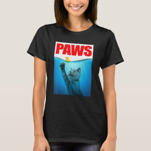 PAWS Katze und gelbe Gummiente süßes Kätzchen Kat T-Shirt