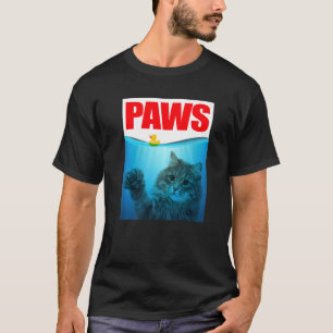 PAWS Katze und gelbe Gummiente T-Shirt
