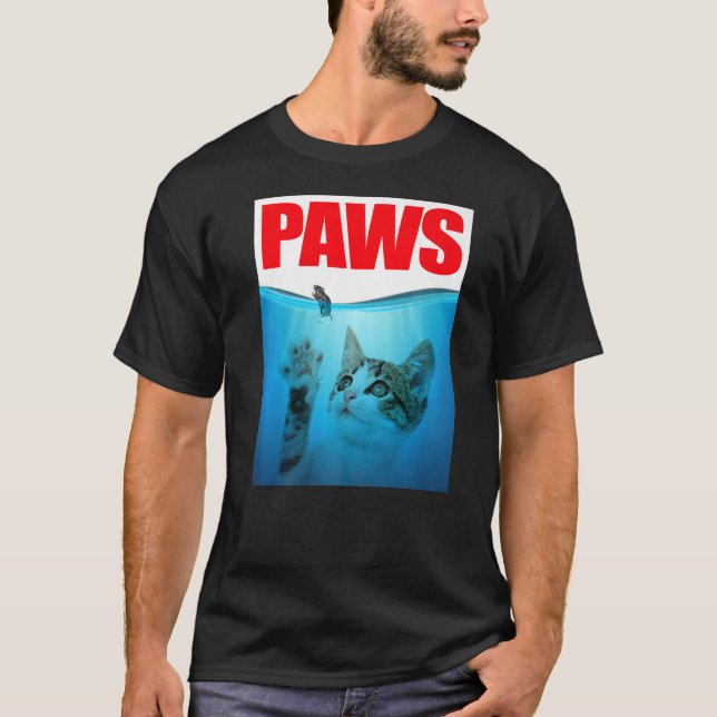 Paws Kitten Meow Parody Cat T-Shirt (Vorderseite)
