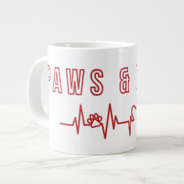 Paws & Liebe Niedliches Haustier Lover Typografie Jumbo-Tasse
