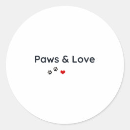Paws & Love Haustierliebhaber Aufkleber