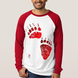 Paws mit rotem Bär (vorne und hinten) - Langschläf T-Shirt