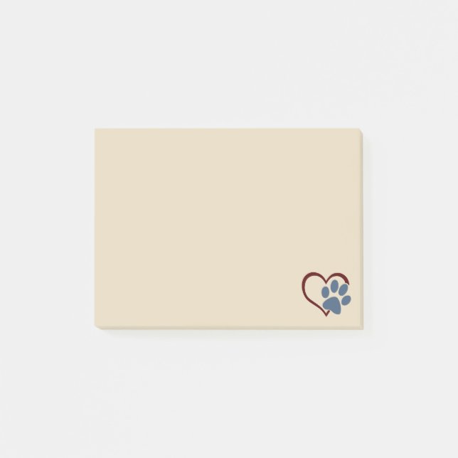 Paws n' Hearts Post-it® Notes 4 x 3 (Devant)