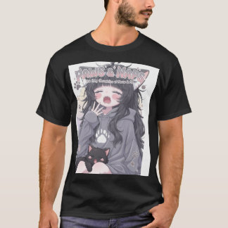 Paws & Naps Cozy Anime Mädchen & Katze Ästhetik St T-Shirt