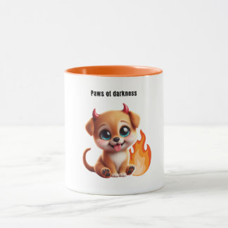 Paws of Darkness Fire Dog Coffee Mug Tasse
