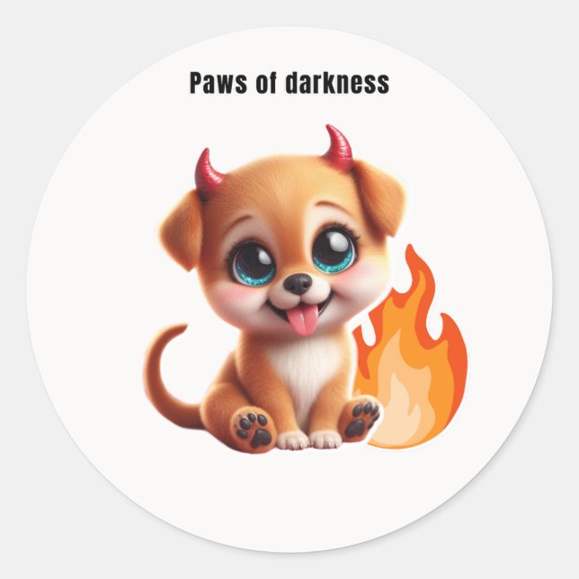 Paws of Darkness Fire Dog Sticker (Vorderseite)