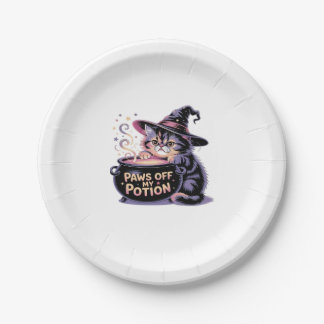 Paws Off My Pop, Kawaii Halloween Hexenkatze Cla Pappteller