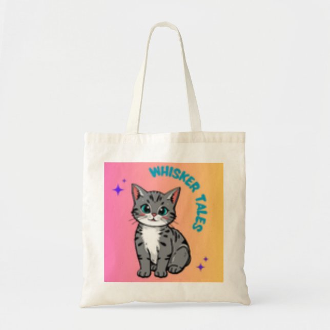 Paws & Pages - Cat Lover's Tote Bag Tragetasche (Vorne)