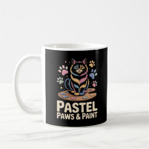 Paws & Paint Artistic Cat mit gemalten Paws Kaffeetasse
