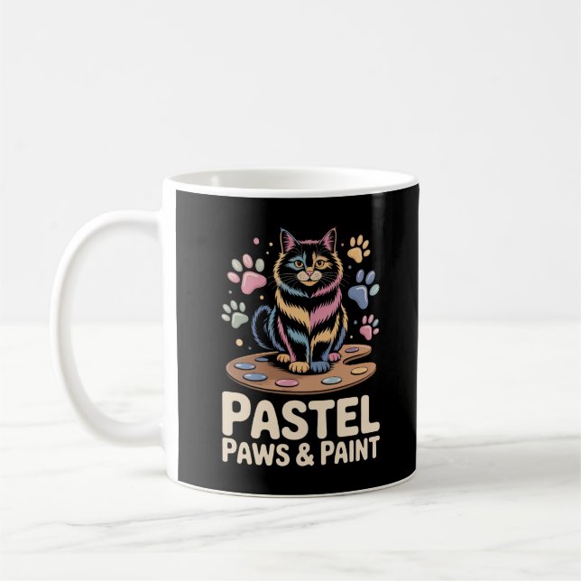Paws & Paint Artistic Cat mit gemalten Paws Kaffeetasse (Links)