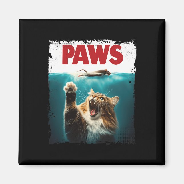 Paws Parody Cat Mouse Humous Cat Chasing Mouse K Magnet (Vorne)