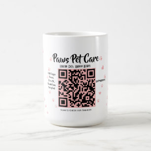 Paws Pet Care Pet Shop Logo Name Barcode Kaffeetasse