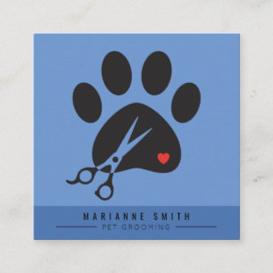 Paws Pet Groomon Salon Quadratische Visitenkarte