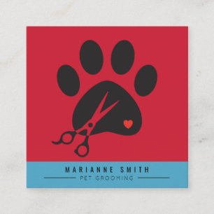 Paws Pet Groomon Salon Quadratische Visitenkarte