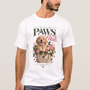Paws & Petals – Botanisches Golden Retriever-Blume T-Shirt