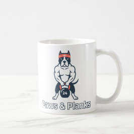 Paws & Planks Buff Dog Gym Poster Kaffeetasse
