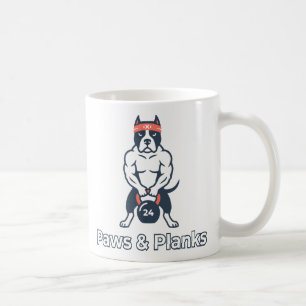 Paws & Planks Buff Dog Gym Poster Kaffeetasse