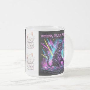 Paws Play Repeat DJ Cat Tasse Musikliebhaber Lus