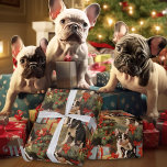 Paws & Present French Bulldog Christmas Geschenkpapier<br><div class="desc">Machen Sie diese Urlaubssaison unvergesslich mit unserem zauberhaften französischen Bulldog Welpengeschenkpapier. Jede Rolle zeigt nahtlose Entwürfe von festlichen französischen Welpen,  die sicher das Herz der Hundefreunde schmelzen. Schreib deine Geschenke in Liebe!</div>
