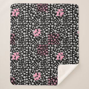 Paws Printmuster NS 01b. Black BG Sherpadecke