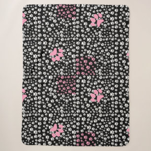 Paws Printmuster NS 01b. Black BG Sherpadecke