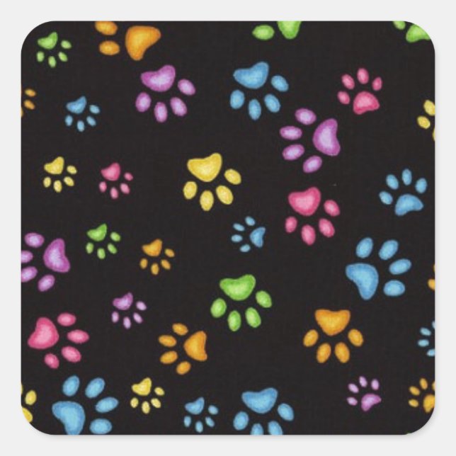 Paws Quadratischer Aufkleber (Vorderseite)