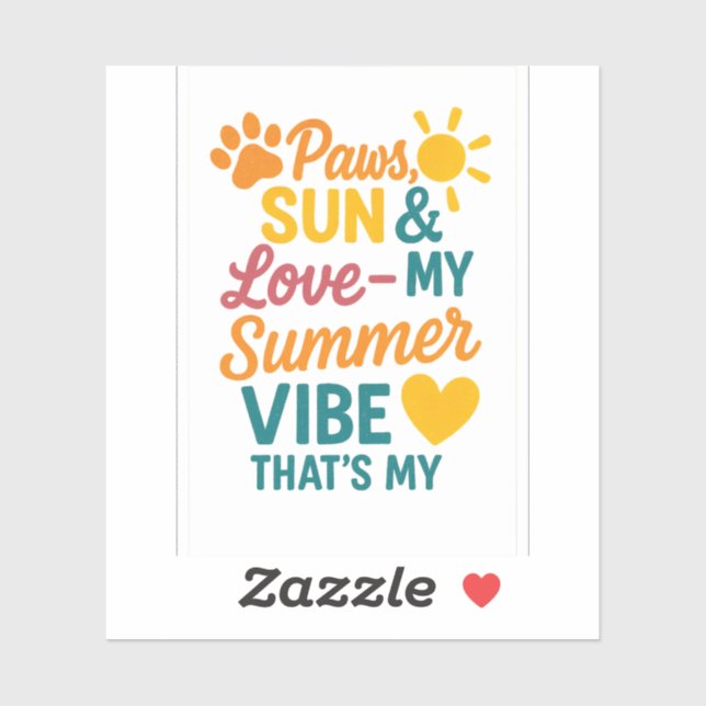 Paws, Sun & Love – Summer Vibes for Pet Lovers Aufkleber (Blatt)