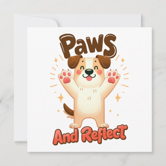 Paws und Reflektoren für Niedliche Hunde Einladung (Vorderseite)