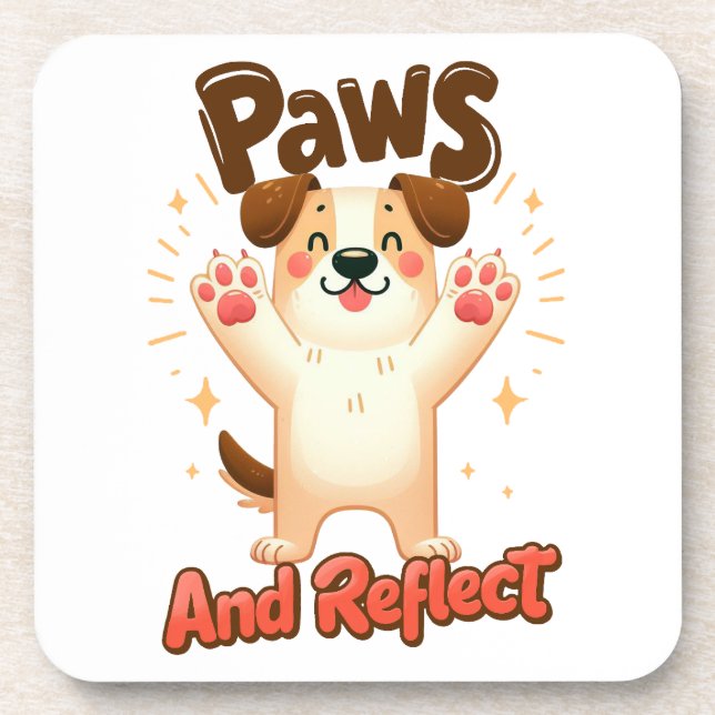 Paws und Reflektoren für Niedliche Hunde Getränkeuntersetzer (Vorderseite)
