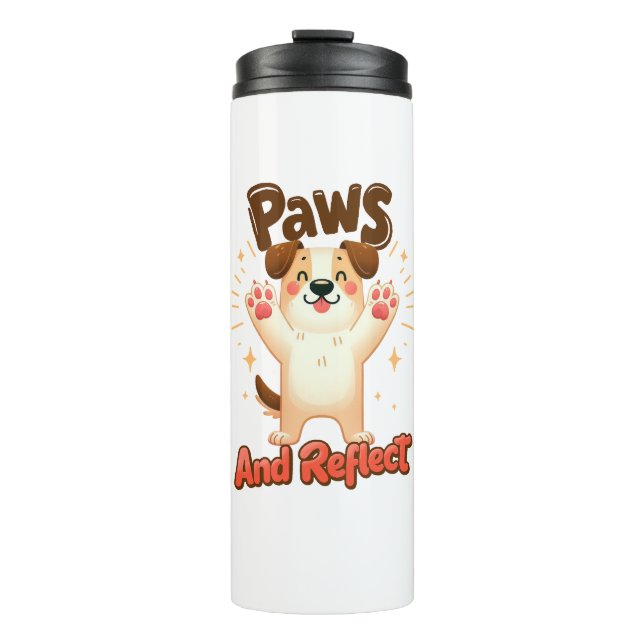 Paws und Reflektoren für Niedliche Hunde Thermosbecher (Vorderseite)
