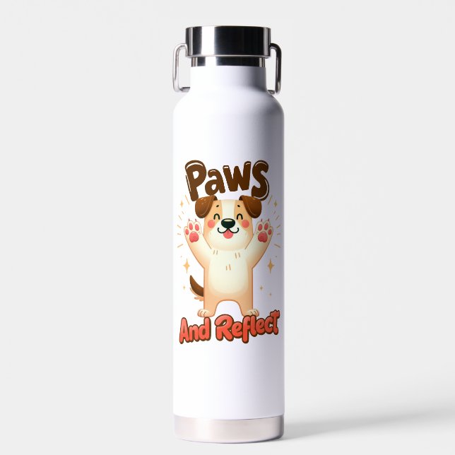 Paws und Reflektoren für Niedliche Hunde Trinkflasche (Vorne)