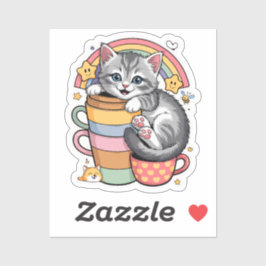 Paws und Regenbogen Aufkleber