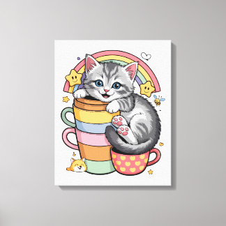 Paws und Regenbogen Leinwanddruck