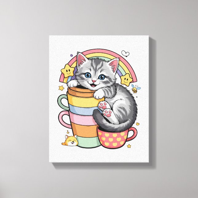 Paws und Regenbogen Leinwanddruck (Vorderseite)