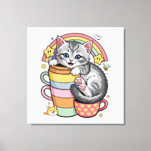 Paws und Regenbogen Leinwanddruck