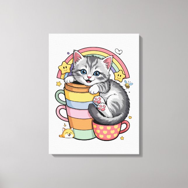 Paws und Regenbogen Leinwanddruck (Vorderseite)