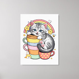 Paws und Regenbogen Leinwanddruck