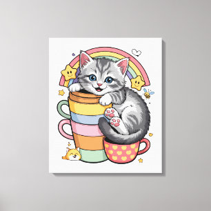Paws und Regenbogen Leinwanddruck