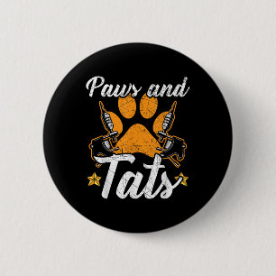Paws und Tats, die Tattoo Lover Tattoing Hunde Ow Button