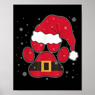 Paws Weihnachtsmannmütze Hund Katze Paw Weihnachts Poster
