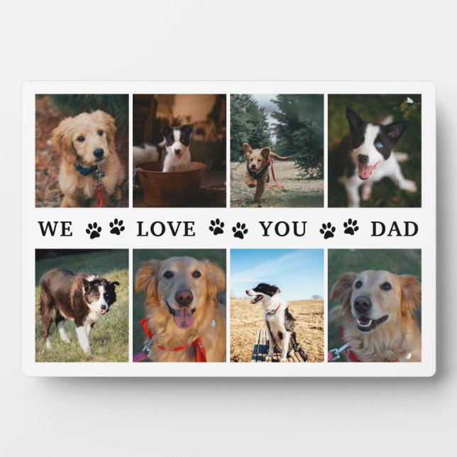 Paws Wir Liebe Sie Vater FotoCollage Fotoplatte (Vorderseite)