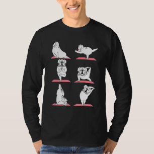 Paws Yoga Bulldog Welpe Doggie Pose Tierfliege T-Shirt